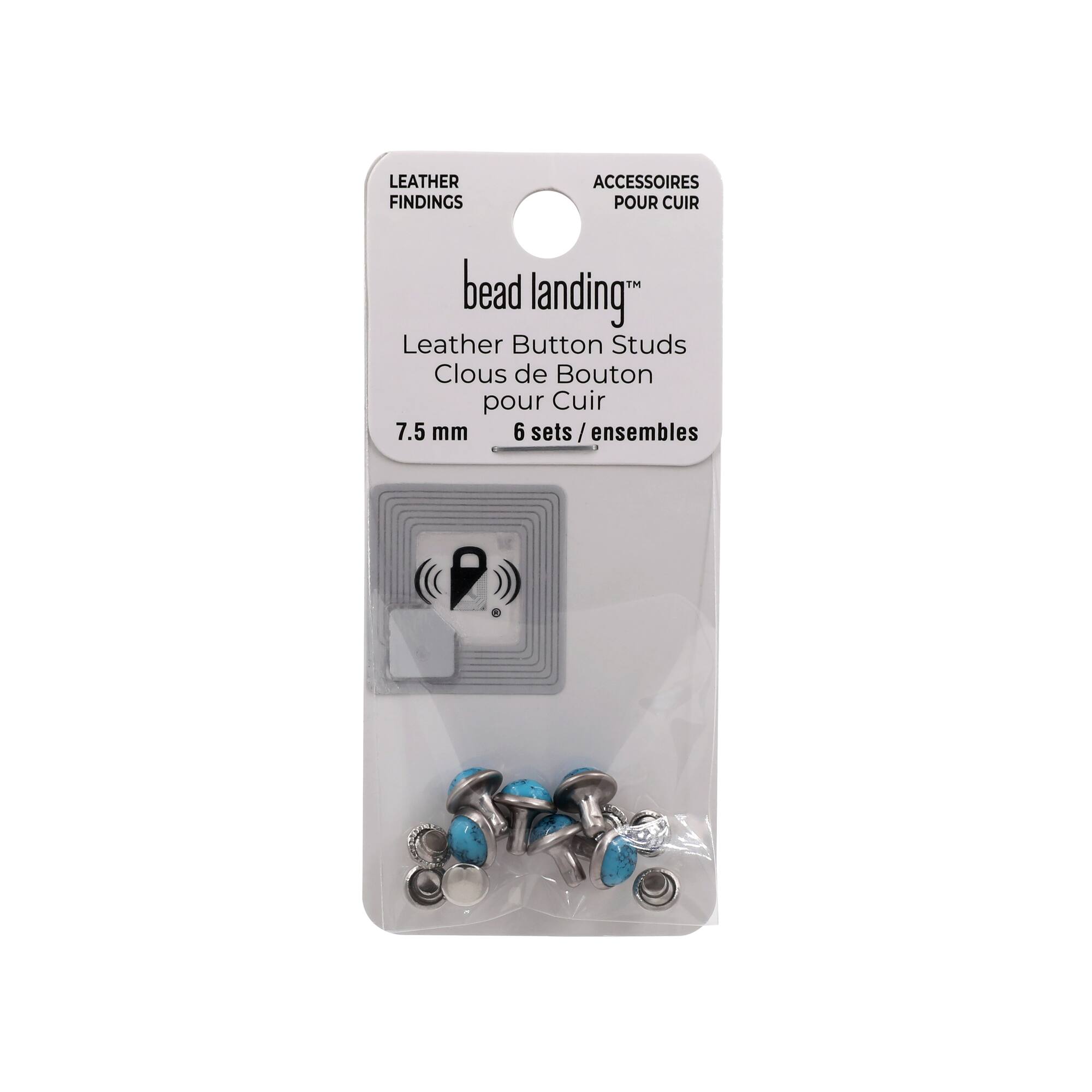 Turquoise Leather Button Studs, 6ct. by Bead Landing™